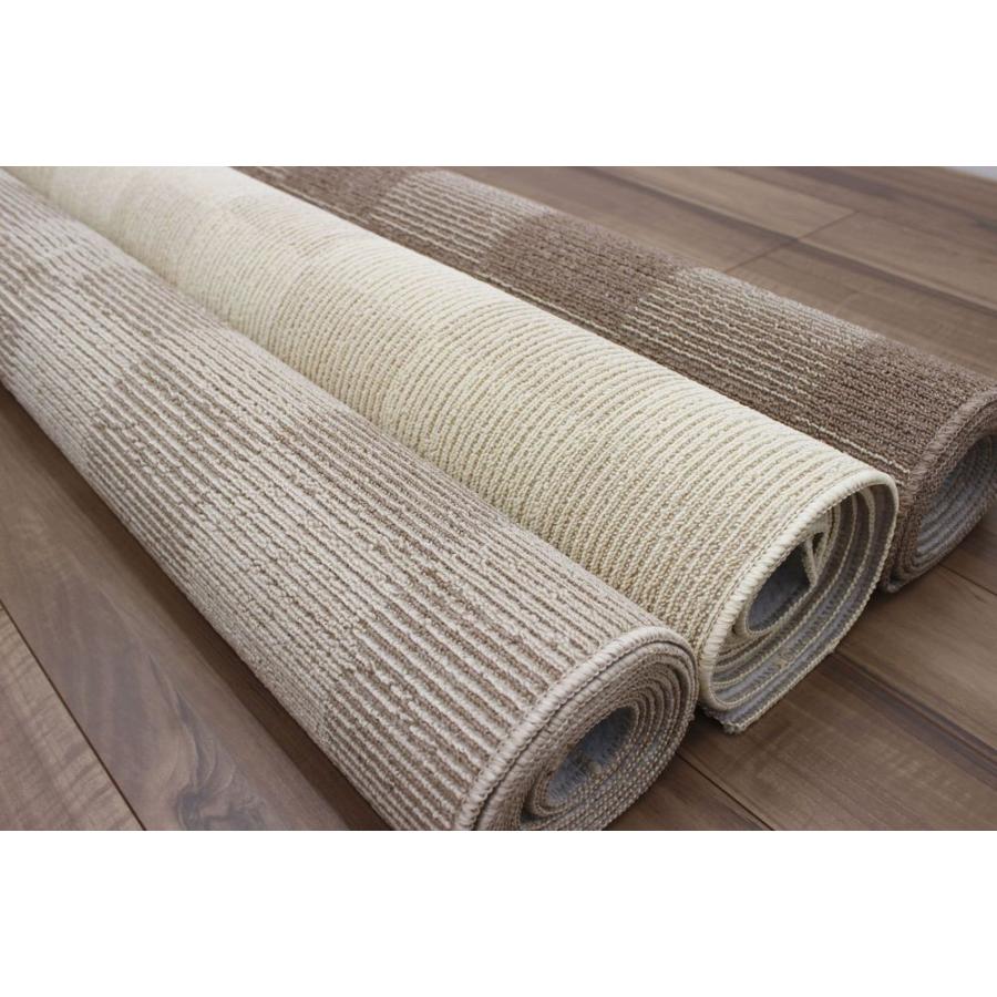 カーペット 10畳 ラグ 絨毯 じゅうたん マス柄 抗菌 防臭 折り畳み 白 アイボリー ブラウン OSH (フィオーレ10畳) 江戸間１０畳 352&times;440cm