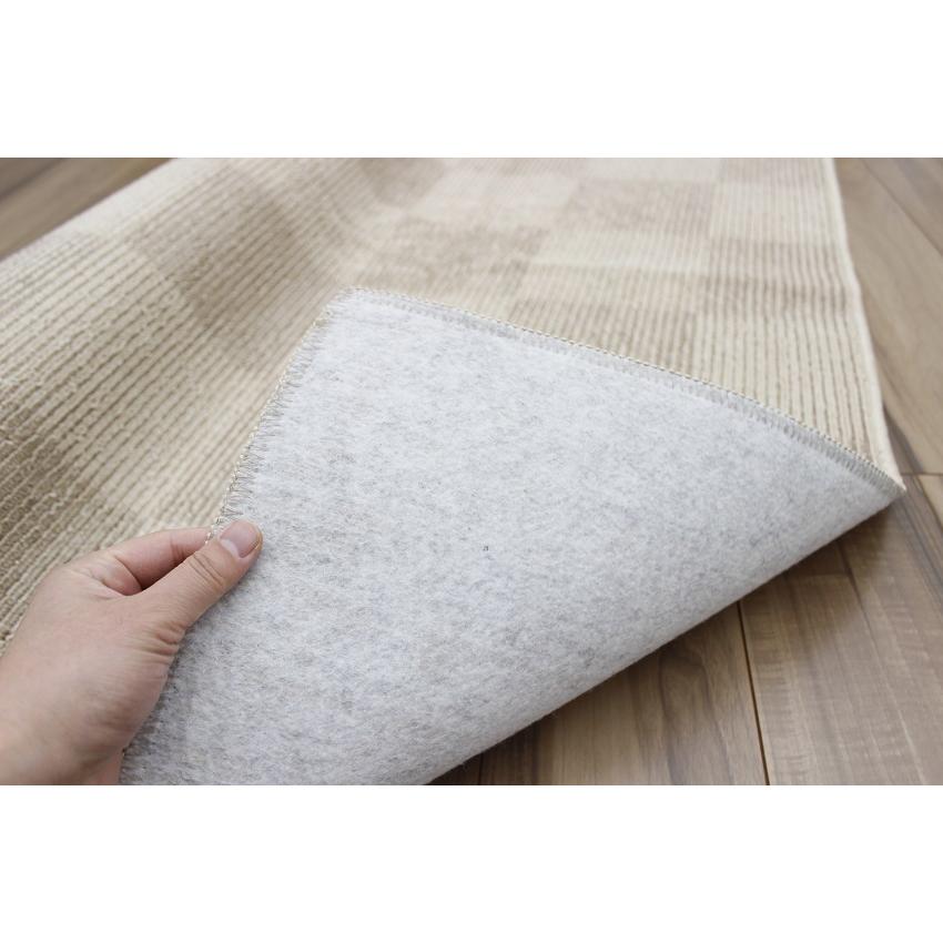 カーペット 10畳 ラグ 絨毯 じゅうたん マス柄 抗菌 防臭 折り畳み 白 アイボリー ブラウン OSH (フィオーレ10畳) 江戸間１０畳 352&times;440cm