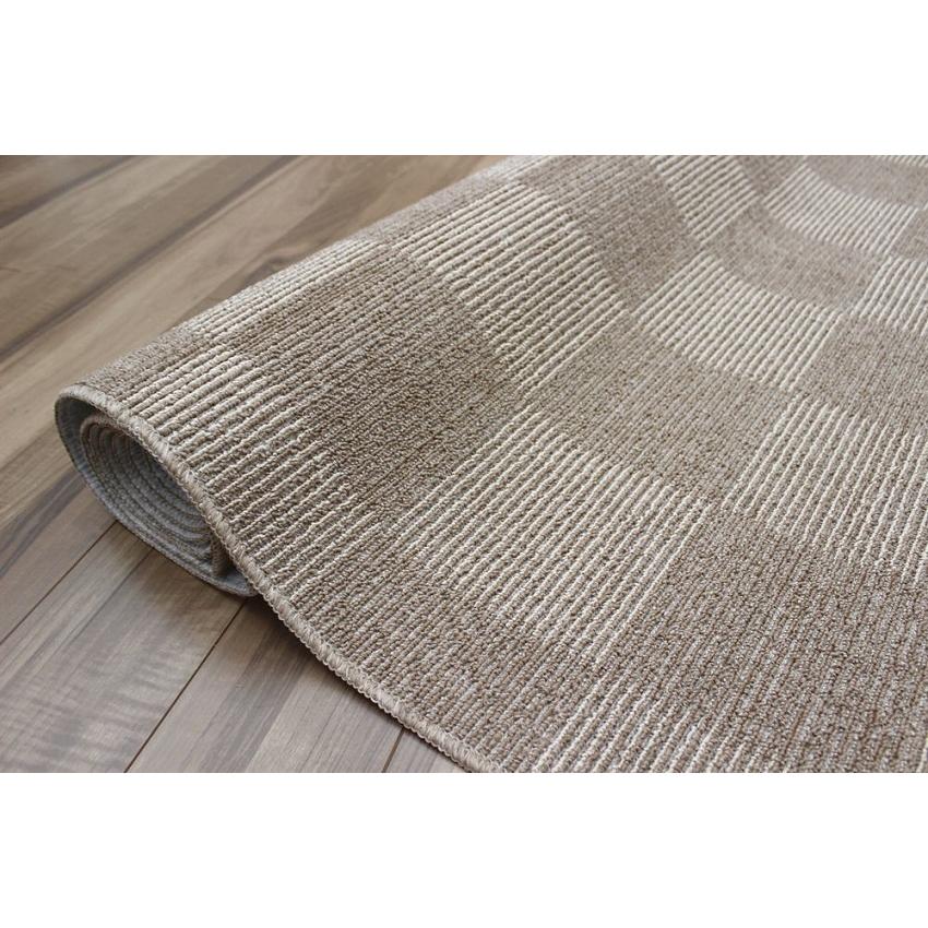 カーペット 10畳 ラグ 絨毯 じゅうたん マス柄 抗菌 防臭 折り畳み 白 アイボリー ブラウン OSH (フィオーレ10畳) 江戸間１０畳 352&times;440cm