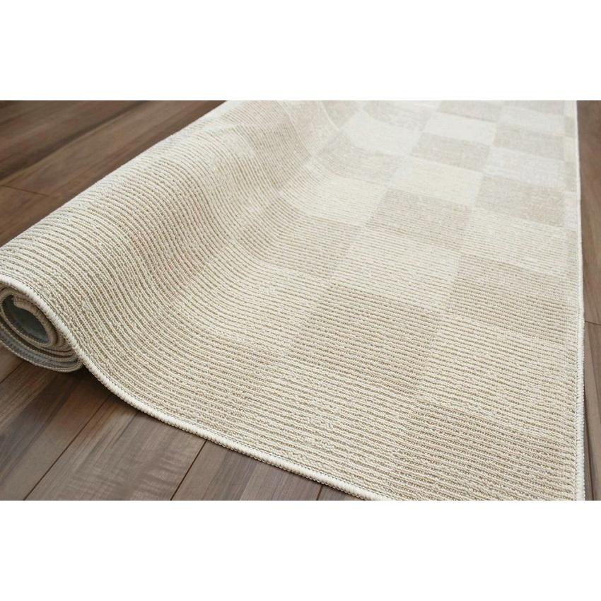 カーペット 10畳 ラグ 絨毯 じゅうたん マス柄 抗菌 防臭 折り畳み 白 アイボリー ブラウン OSH (フィオーレ10畳) 江戸間１０畳 352&times;440cm