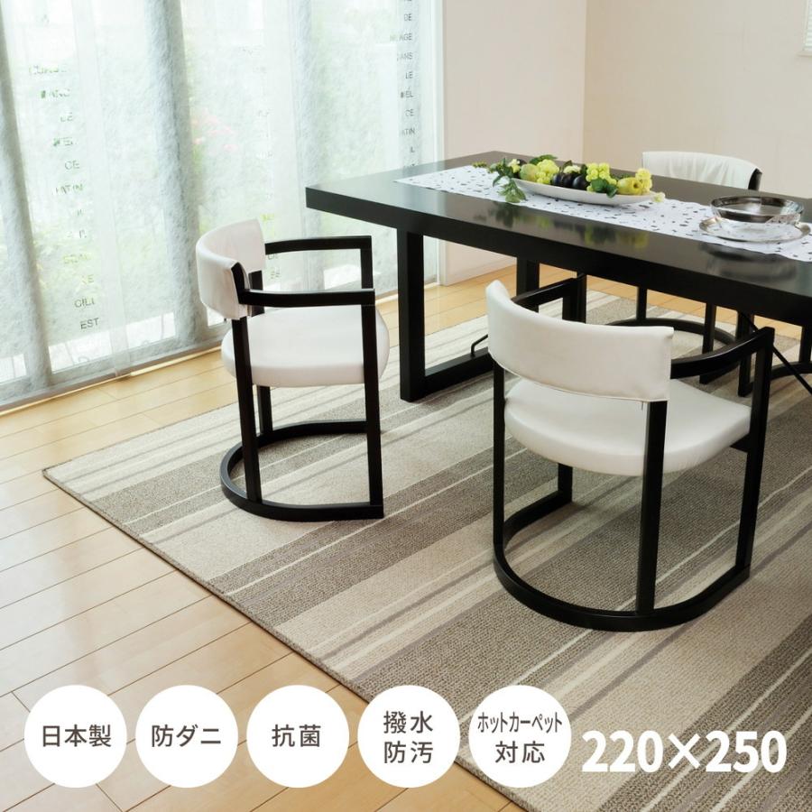 ラグ はっ水 撥水 ダイニング 3畳 220x250 ラグマットおしゃれ 絨毯 