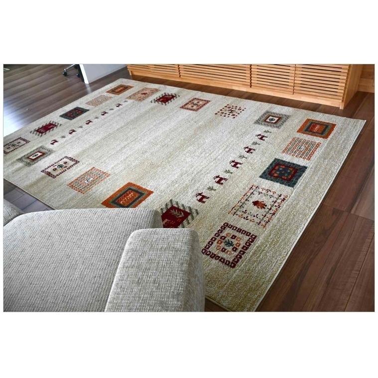 ギャッベ 絨毯 ラグ ラグマット 4.5畳 四畳半 240&times;240 じゅうたん 厚手 防炎 おしゃれ 当社在庫 (トア／ラーン240&times;240) 約4.5畳 240&times;240cm