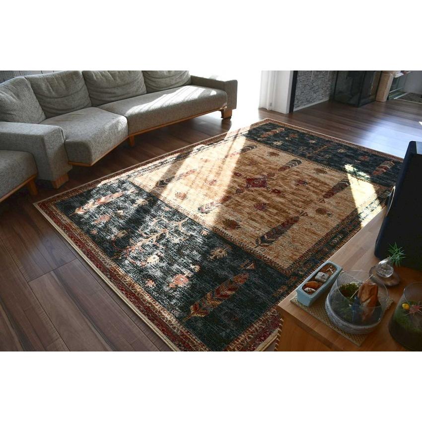 【ヴィンテージウールカーペット】円形　ハンドノット　パキスタン絨毯　未使用一級品 伝統あるパキスタン絨毯をモチーフ 