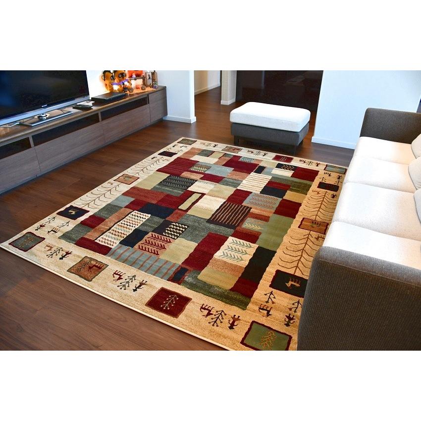 ギャッベ ラグ カーペット 3畳 4畳 200×290 おしゃれ ギャベ 絨毯