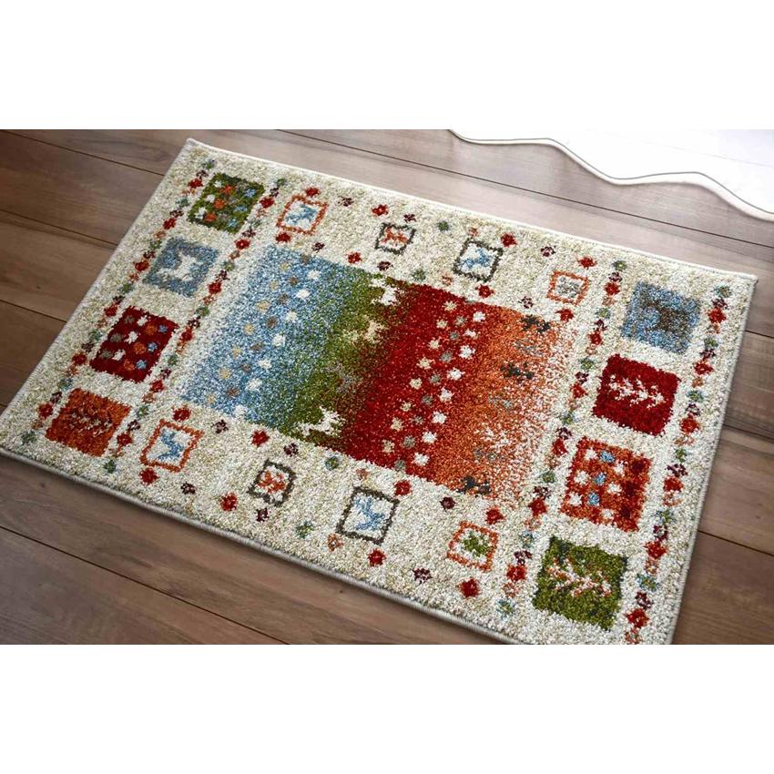 玄関マット ラグ おしゃれ 北欧 60×90 ギャッベ 絨毯 厚手 ミニ