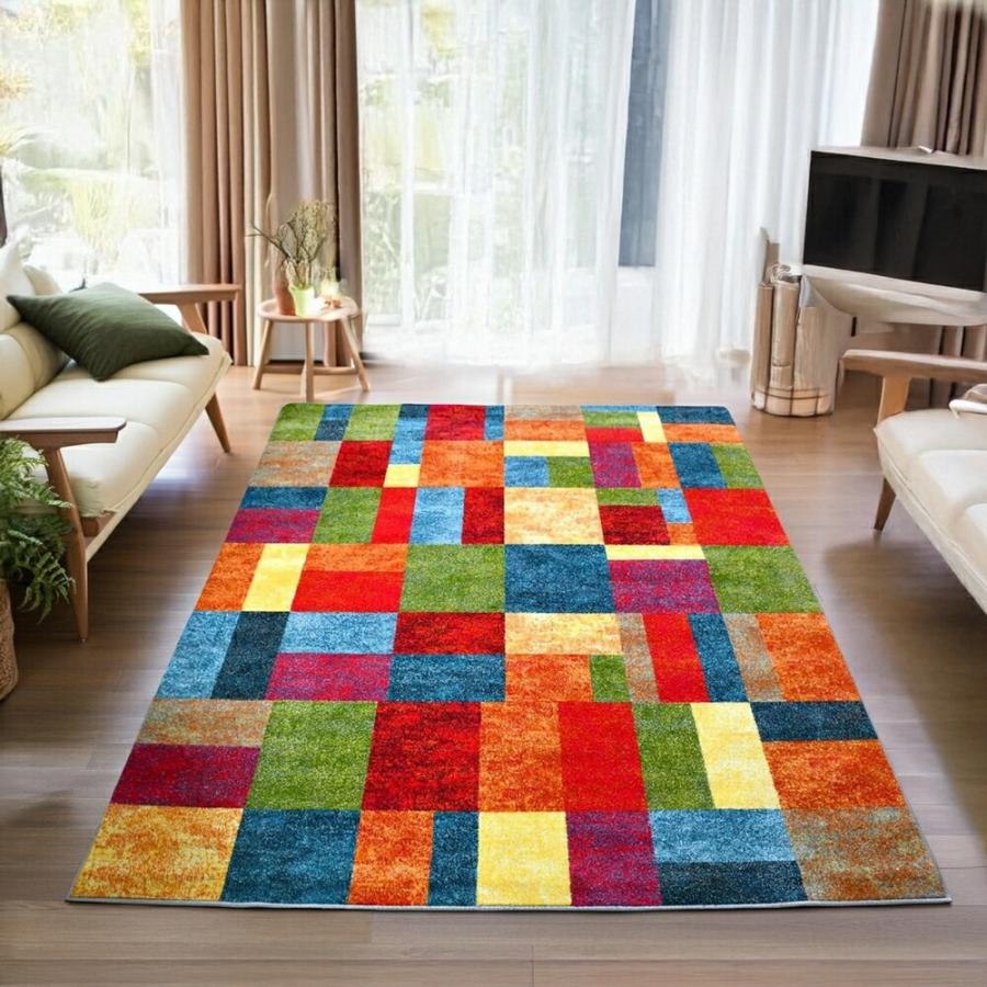 絨毯 ラグ 約6畳 240×340cm カーペット ギャベ柄 ギャッベデザイン