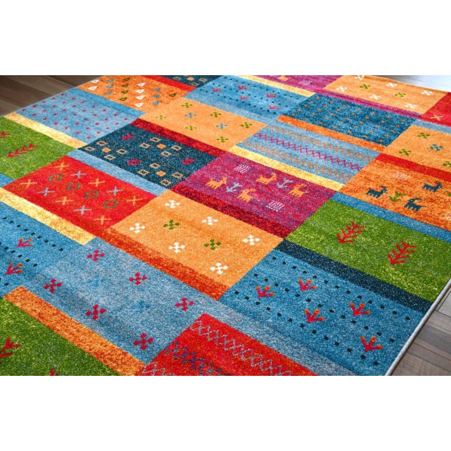 絨毯 ラグ 約6畳 240×340cm カーペット ギャベ柄 ギャッベデザイン