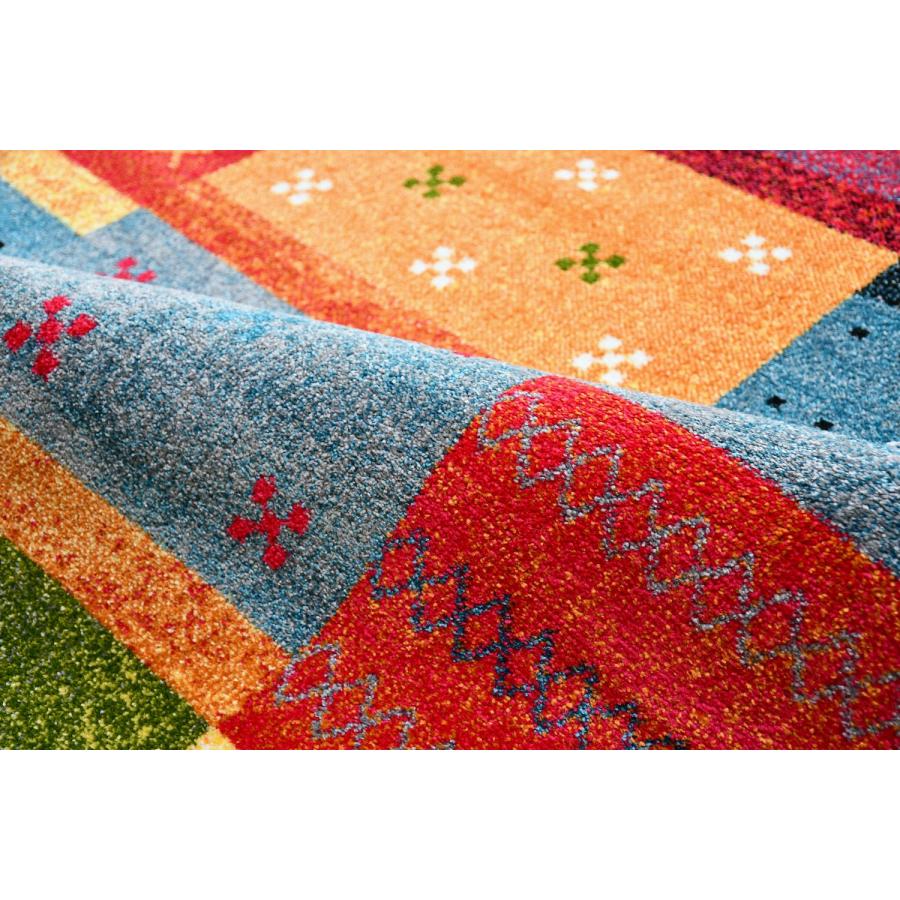 絨毯 ラグ 約6畳 240×340cm カーペット ギャベ柄 ギャッベデザイン