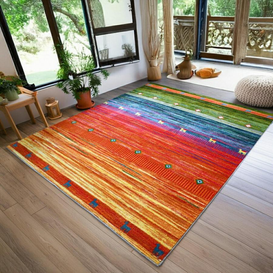 ギャべ 絨毯 カーペット 6畳 絨毯 ラグ 約6畳 240×340cm カーペット ギャベ柄 ギャッベデザイン