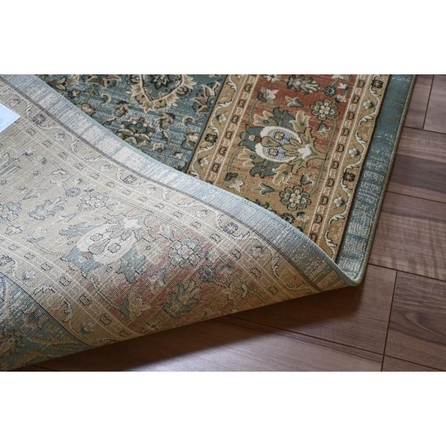 絨毯 6畳 240×330cm ラグ おしゃれ グリーン ベージュ 厚手 75万ノット カーペット ウィルトン織 ヴィンテージ 丸巻き じゅうたん 当社在庫 (ロンガ240ｘ330)_14