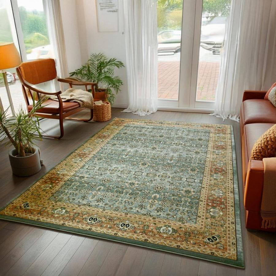 絨毯 6畳 240×330cm ラグ おしゃれ グリーン ベージュ 厚手 75万ノット カーペット ウィルトン織 ヴィンテージ 丸巻き じゅうたん 当社在庫 (ロンガ240ｘ330)_6