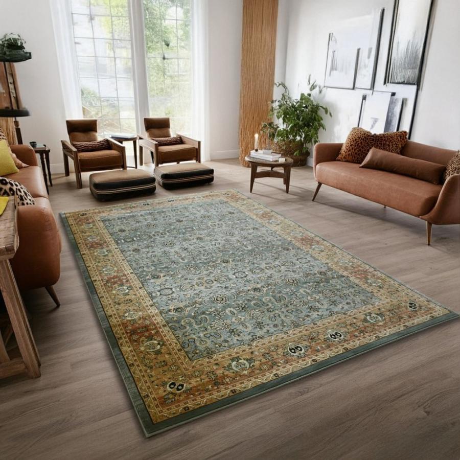 絨毯 6畳 240×330cm ラグ おしゃれ グリーン ベージュ 厚手 75万ノット カーペット ウィルトン織 ヴィンテージ 丸巻き じゅうたん 当社在庫 (ロンガ240ｘ330)_7