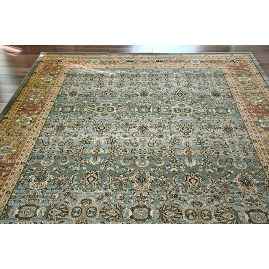 絨毯 6畳 240×330cm ラグ おしゃれ グリーン ベージュ 厚手 75万ノット カーペット ウィルトン織 ヴィンテージ 丸巻き じゅうたん 当社在庫 (ロンガ240ｘ330)_9
