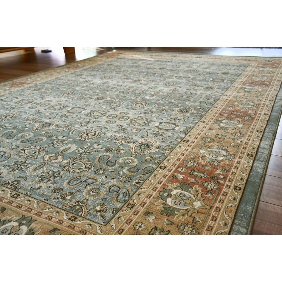 絨毯 6畳 240×330cm ラグ おしゃれ グリーン ベージュ 厚手 75万ノット カーペット ウィルトン織 ヴィンテージ 丸巻き じゅうたん 当社在庫 (ロンガ240ｘ330)_11