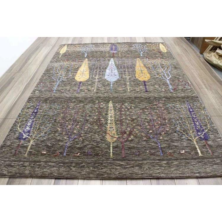 手織りペルシャ絨毯 新品 ギャッベ 144×92 ラグ カーペット ギャべ