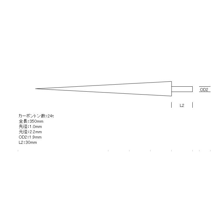 カーボンソリッドティップ 351ml 先径 1 0mm 元径 2 2mm 無塗装 St351ml 大漁釣具 通販 Yahoo ショッピング