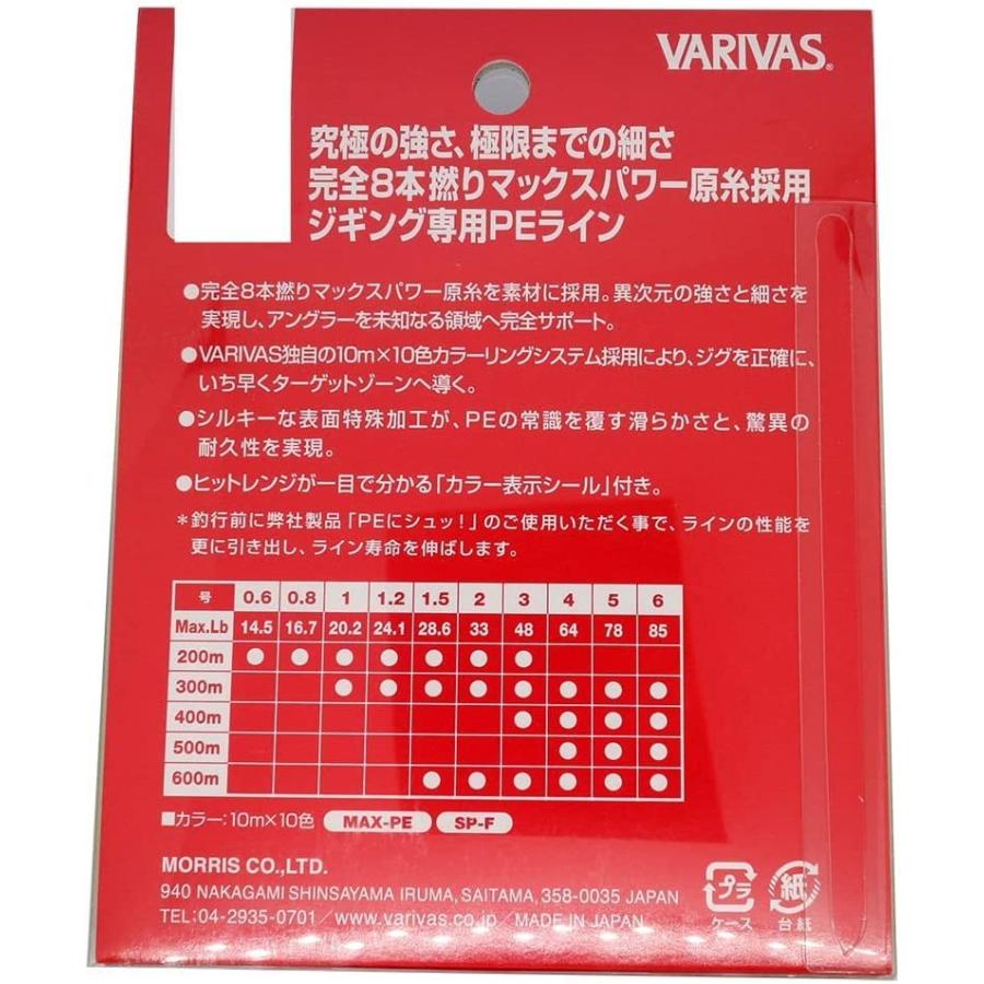 2号 33lb VARIVAS(バリバス) PEライン アバニ ジギング10×10 マックス