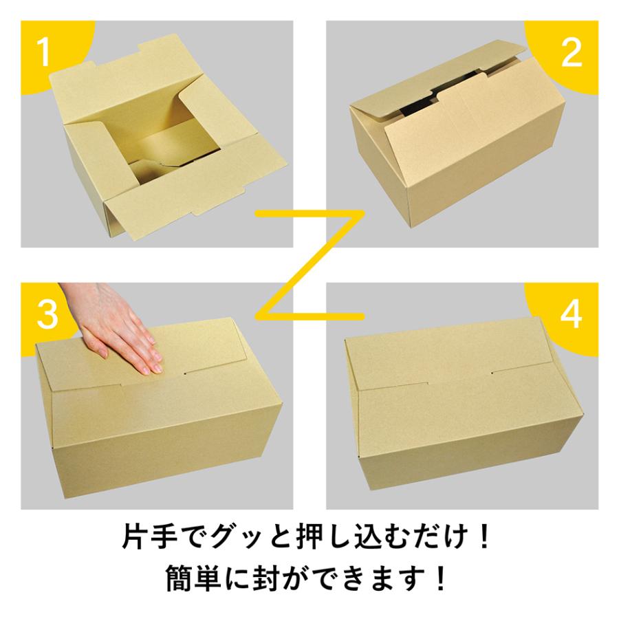 ダンボール 60サイズ テープ不要 段ボール 箱 100枚 無地 業務用