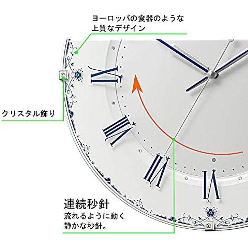 売上実績NO.1 リズム(RHYTHM) 掛け時計 電波時計 アナログ 連続秒針 インテリア クリスタル 洋風 時計 ピンク Φ33x4.9cm 8MY538