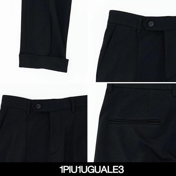 1piu1uguale3(ウノピュウノウグァーレトレ) スラックス COMFY SLACKS ブラック MRP543POE33799