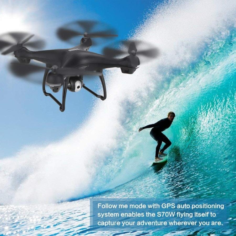 ドローン GPS搭載 広角HDカメラ付き 1080p FPV 携帯電話2.4GHz/5GHz 両対応 自動追従するフォローミーモード (白) |  | 01