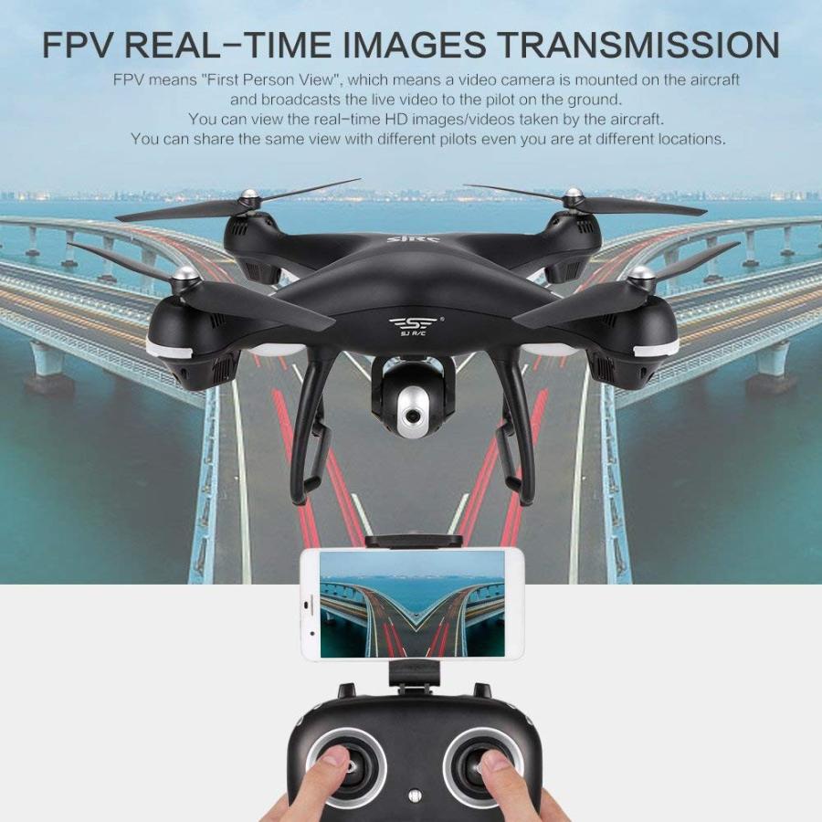 ドローン GPS搭載 広角HDカメラ付き 1080p FPV 携帯電話2.4GHz/5GHz 両対応 自動追従するフォローミーモード (白) |  | 02