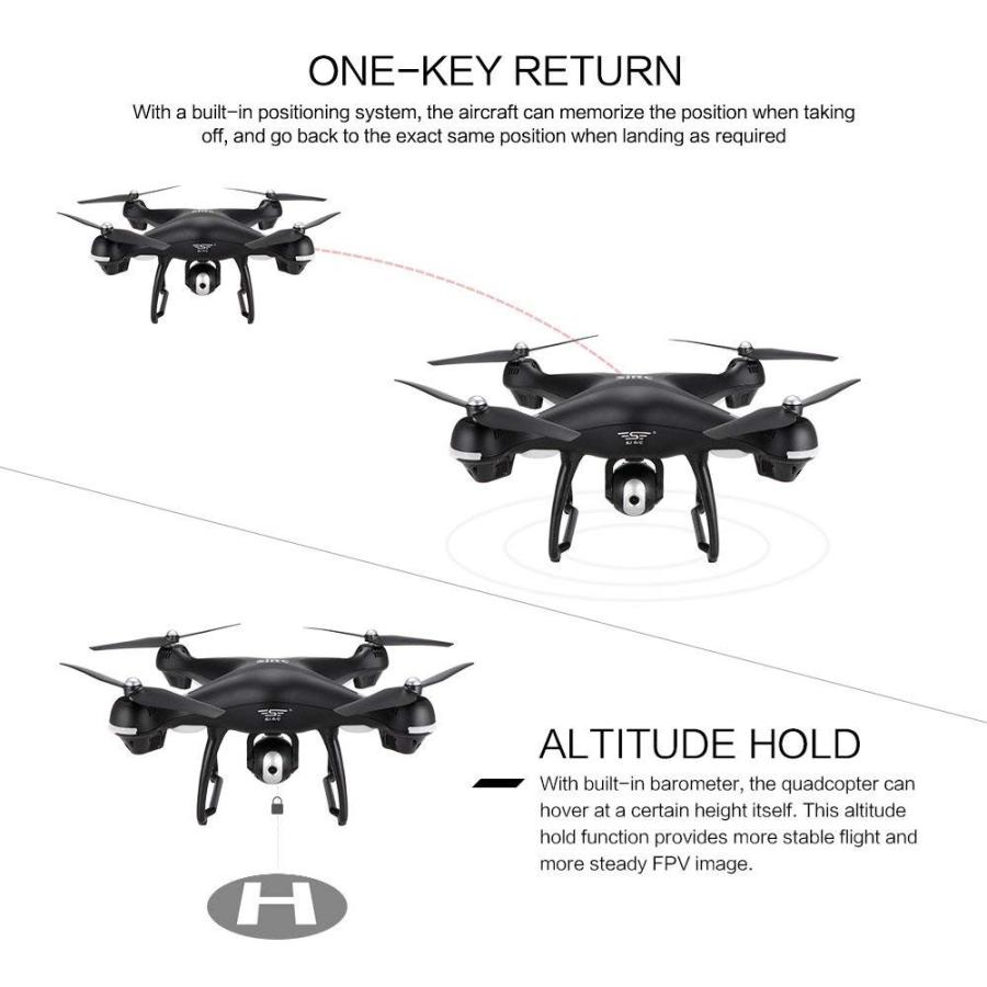 ドローン GPS搭載 広角HDカメラ付き 1080p FPV 携帯電話2.4GHz/5GHz 両対応 自動追従するフォローミーモード (白) |  | 05