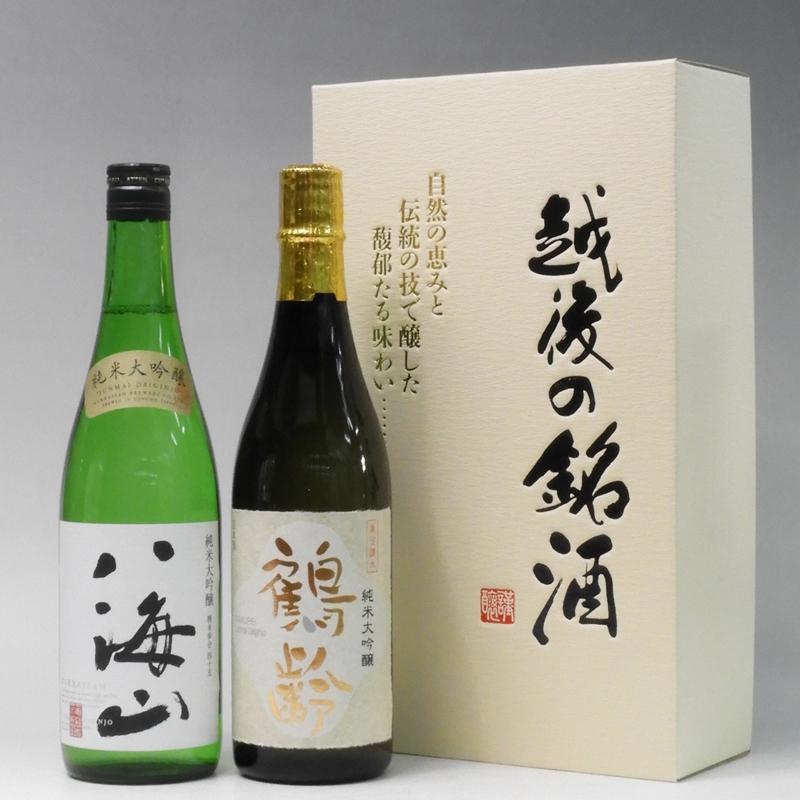 八海山 鶴齢 純米大吟醸 1800ml　2本セット 八海山 純米大吟醸・鶴齢 純米吟醸 1.8L×2本 | 新潟県南魚沼市