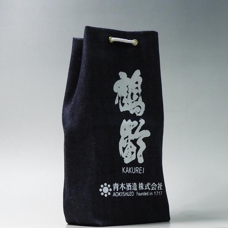 鶴齢 甚吉袋（中） 小物入れ 巾着袋 青木酒造 : 新潟の地酒 たいせいや
