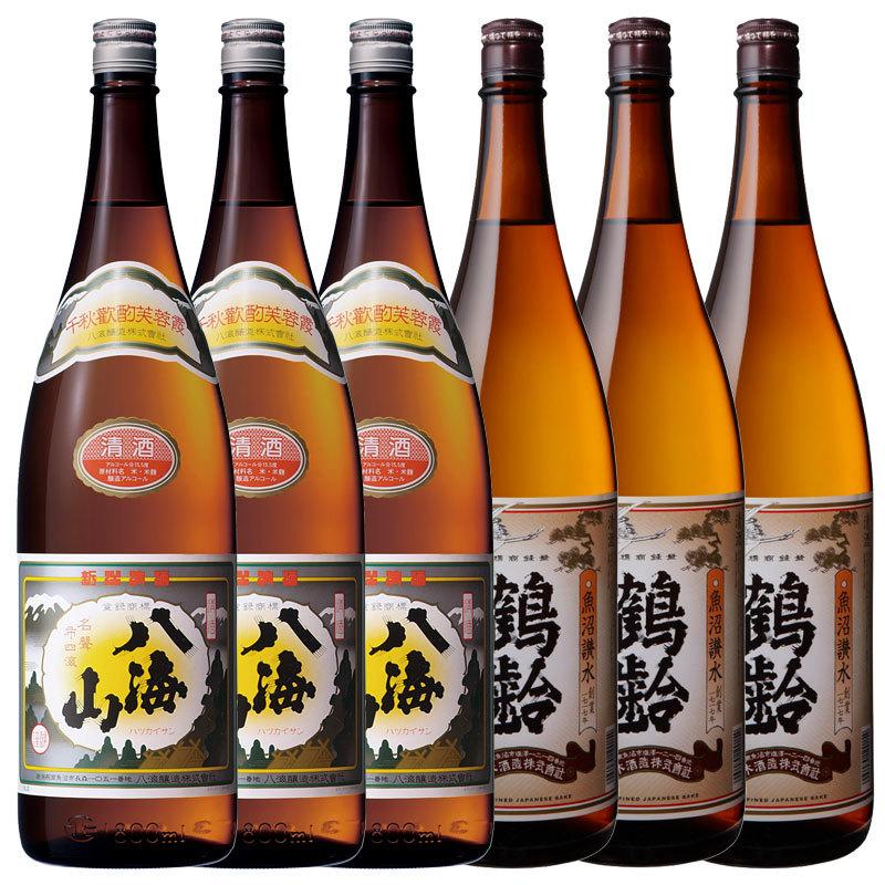 八海山 日本酒 清酒・鶴齢 芳醇1800ml×各3本 : 新潟の地酒 たいせいや 