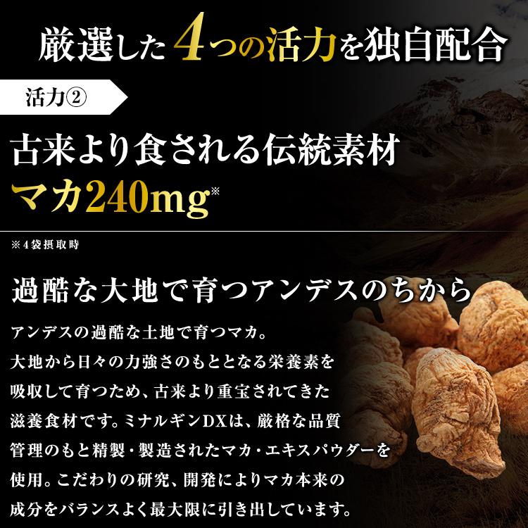 公式 大正製薬 ミナルギンDX 30袋 3箱 男性用 サプリ 高級 活力 L-アルギニン マカ 亜鉛 すっぽん 栄養機能食品 妊活 妊活サプリ｜taisho-directshop｜08