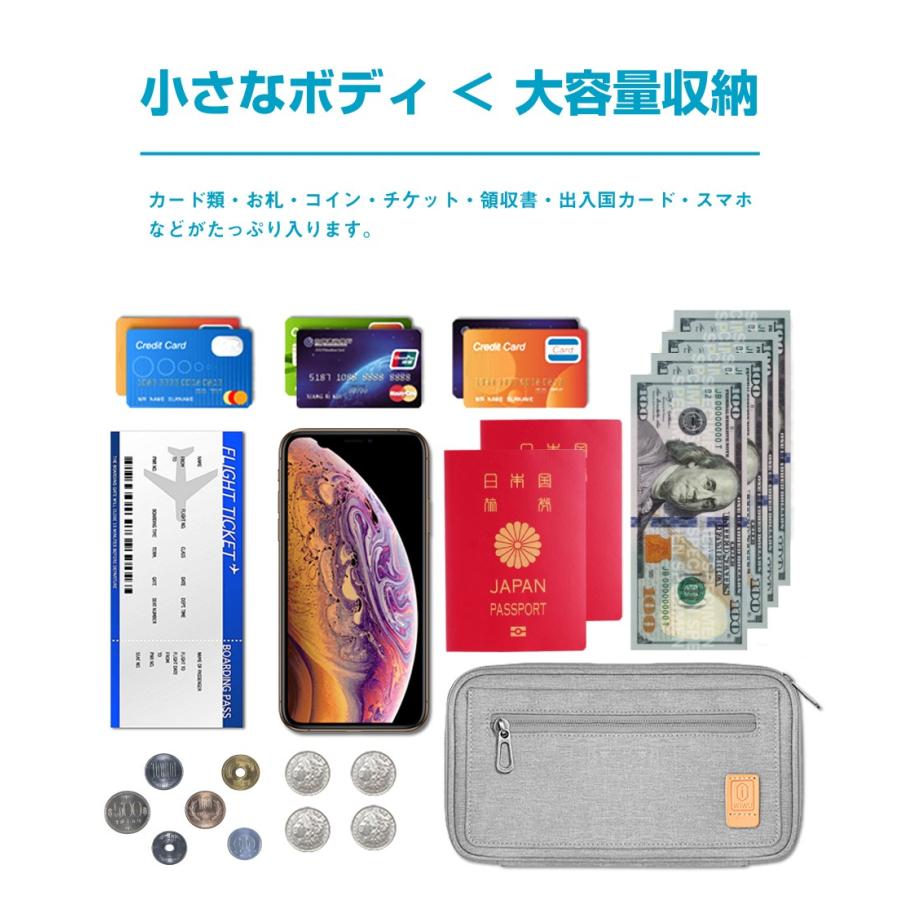 トラベルポーチ RFID 防水 バッグインバッグ トラベルバッグ スキミング防止 送料無料 グレー バイヤー特選｜taishoudou｜04