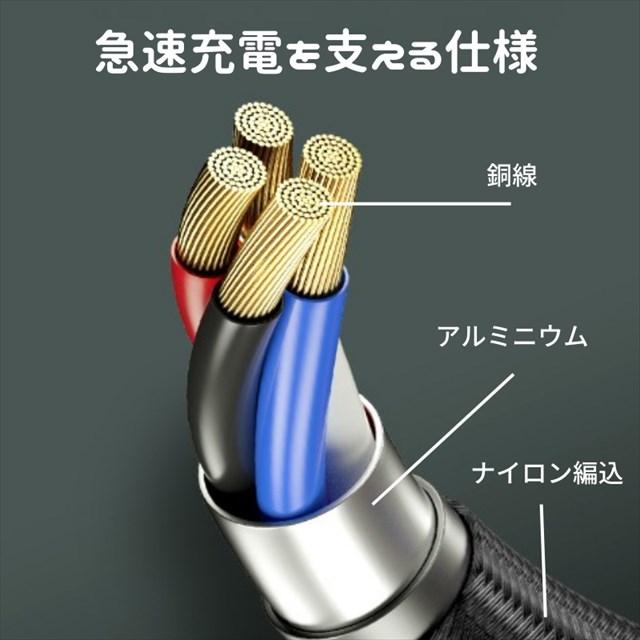 ライトニングケーブル マグネット式 micro iPhone typeC 充電用 充電ケーブル iphone マグネット 式 3in1 1m 1本セット 選べるプラグ