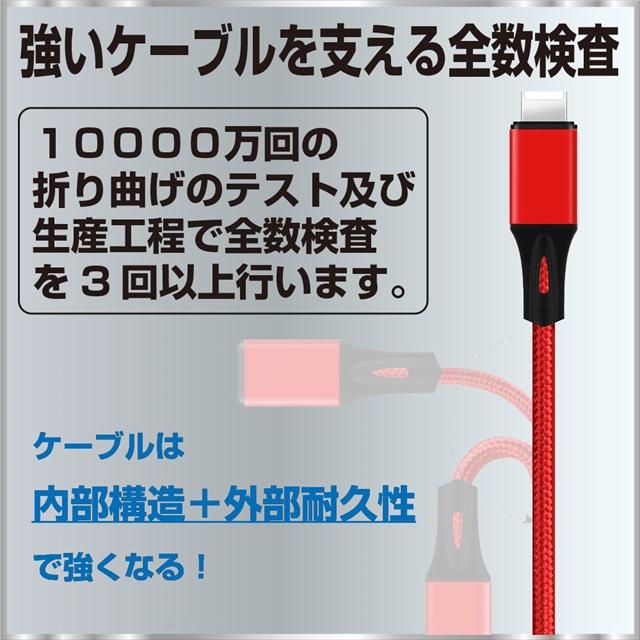 新品 3イン１ 充電ケーブル レッド 1m USB iPhone タイプⅭ