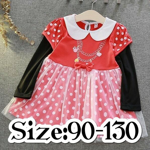 ミニー風 ワンピース 子供服 長袖 ドレス コスプレ C135 Taitas 通販 Yahoo ショッピング