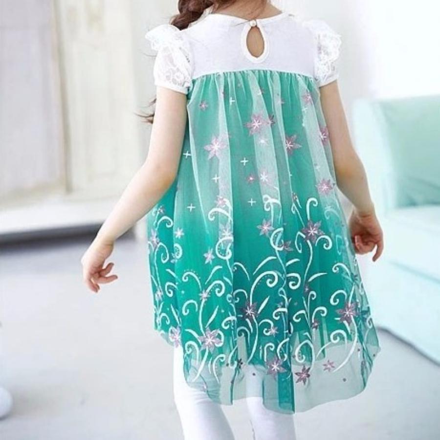 アナ雪 エルサ風 ワンピース ドレス コスプレ コットン ブルー グリーン 水色 緑 子供 なりきり こども 子ども 女の子 プリンセス ハロウィン C155 Taitas 通販 Yahoo ショッピング