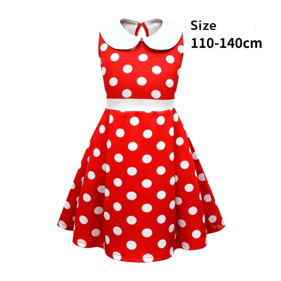 子供服 ミニーマウス 風 襟付き ワンピース コスプレ 水玉 ドット