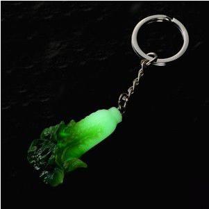 故宮博物院 翠玉白菜 キーホルダー 蓄光タイプ : 台湾お土産屋 亜星