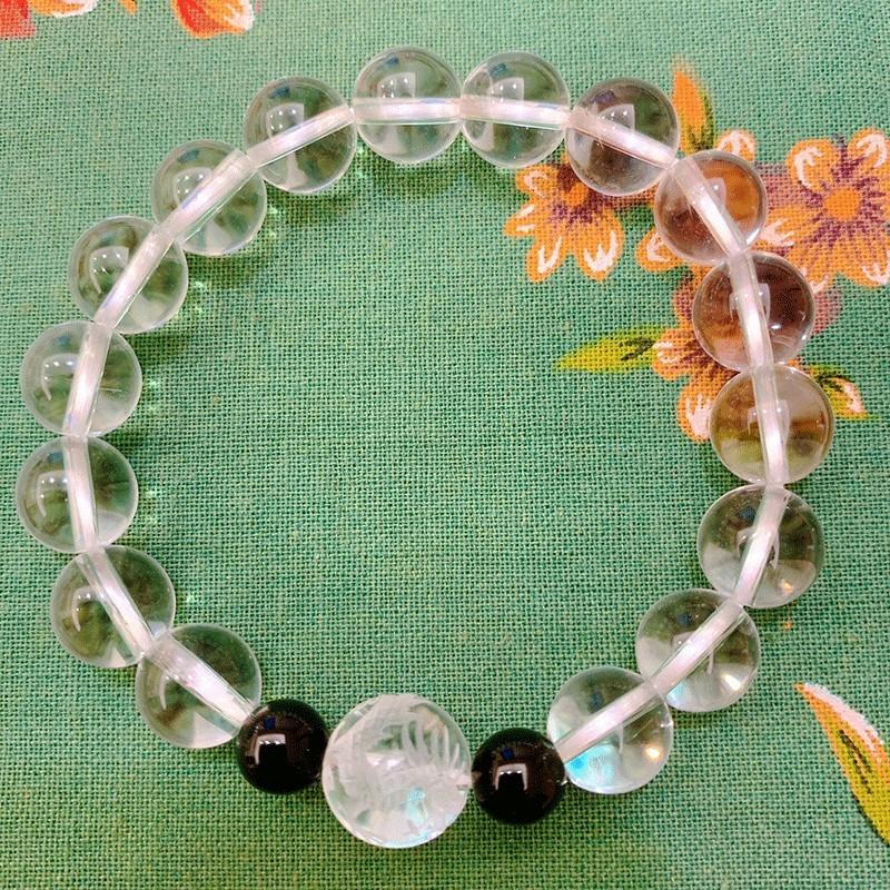 運気強化ブレス】 龍山寺 白水晶 パワーストーンブレスレット ロック