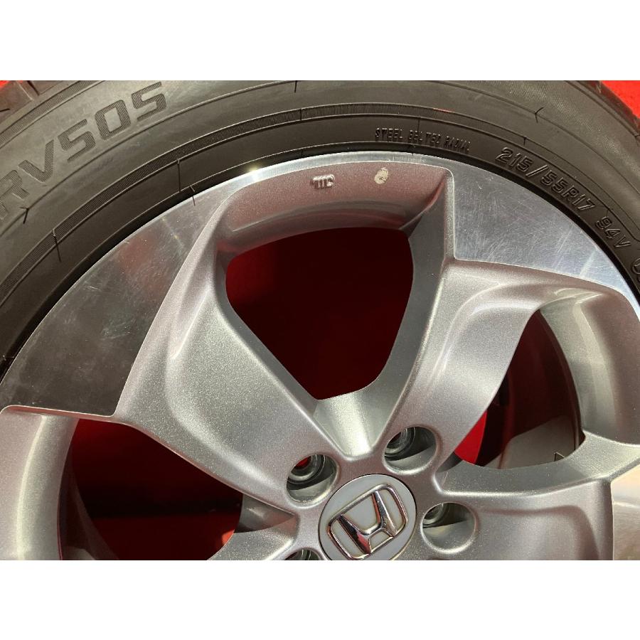 【送料無料】中古 ホンダ オデッセイ純正 215/55R17 17x7.0+55 114.3-5H ヴェゼル等 タイヤ＆ホイール４本SET【47138732】｜taiyaya｜07