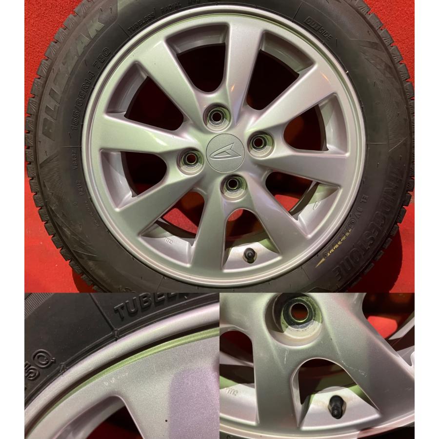 中古スタッドレスタイヤ&ホイールセット ダイハツ ムーヴ純正【155/65R14 14x4.5+45 100/4H タント、ミライース等】4本 ...