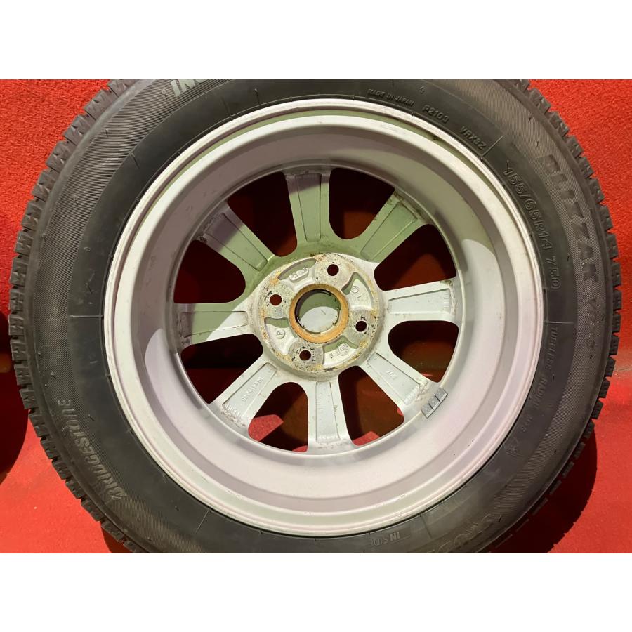 中古スタッドレスタイヤ&ホイールセット ダイハツ ムーヴ純正【155/65R14 14x4.5+45 100/4H タント、ミライース等】4本 ...