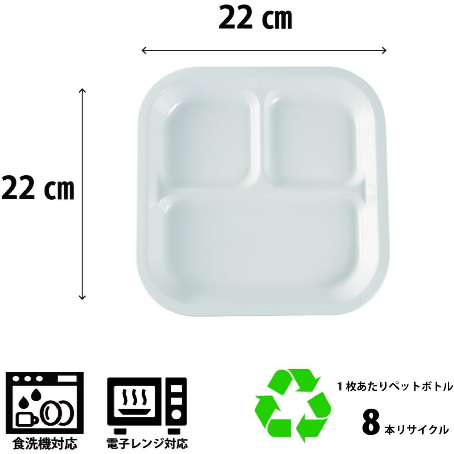 スクエアランチプレート 22×22cm 日本製 プラスチック レンジ 食洗機対応 Basicシリーズ |  | 05