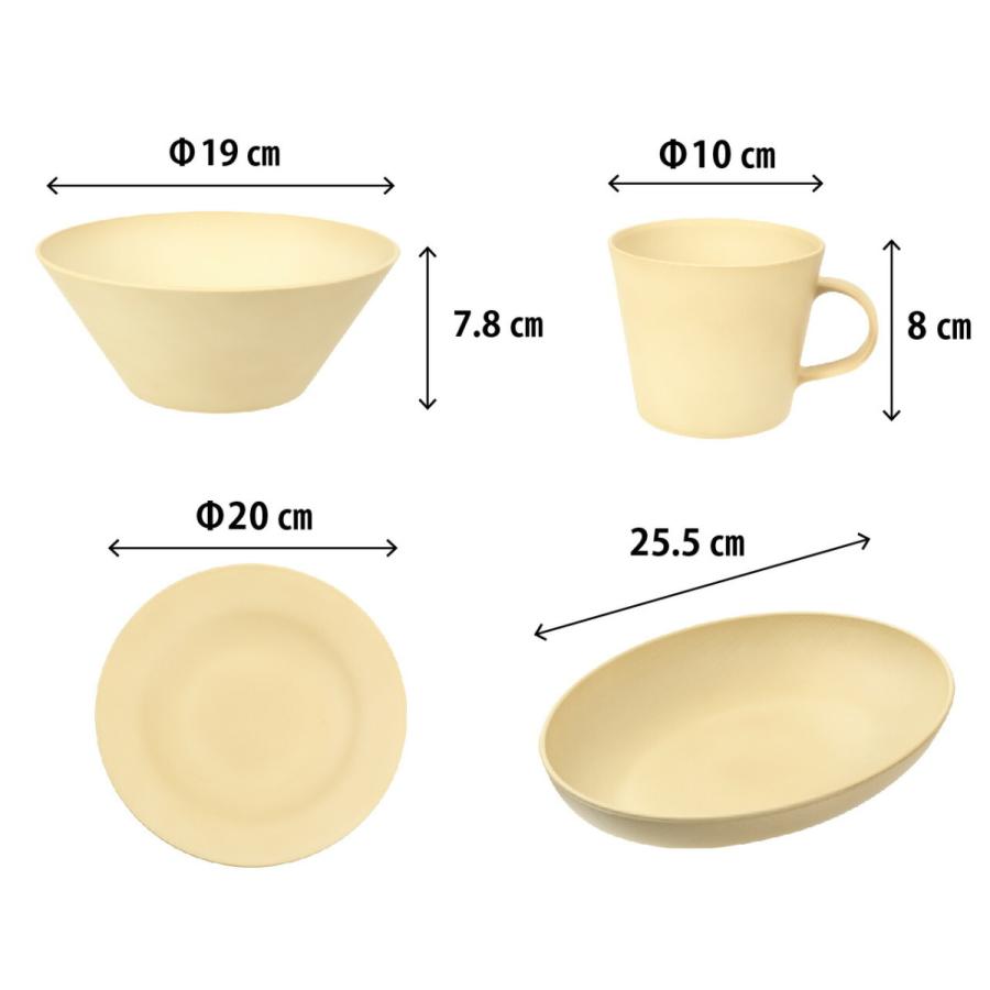 一人暮らし用食器4点セット 日本製 プラスチック 電子レンジ 食洗機
