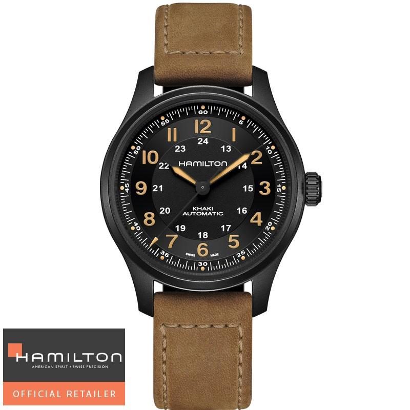 当店だけの限定モデル ハミルトン 国内正規品 H70665533 ブラック チタニウムオート HAMILTON フィールド カーキ 腕時計 腕時計