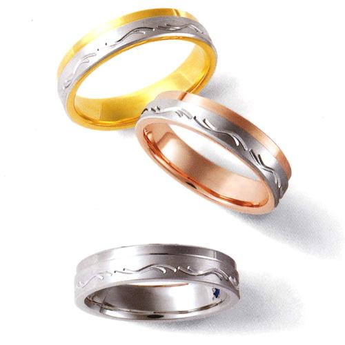 ビスバーグ BV-155 PT900 K18Yellowgold(画像上) 結婚指輪・ペア 