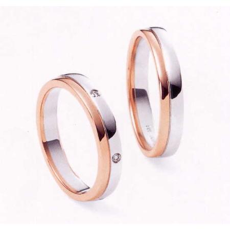 ニナリッチ 結婚指輪・ペア/マリッジリング 6RM904(Lady) PT900ダイヤ入り　(画像左)