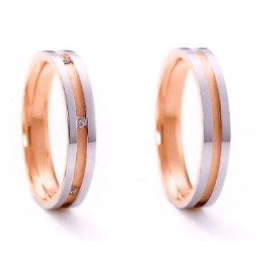 ニナリッチ 結婚指輪 ペア マリッジリング エテルニテ6RM905(Lady) PT900 K18PG ダイヤモンド(画像左)