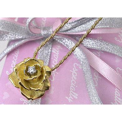K18 ダイヤモンドペンダントネックレス 花びらデザイン サザンクロス 