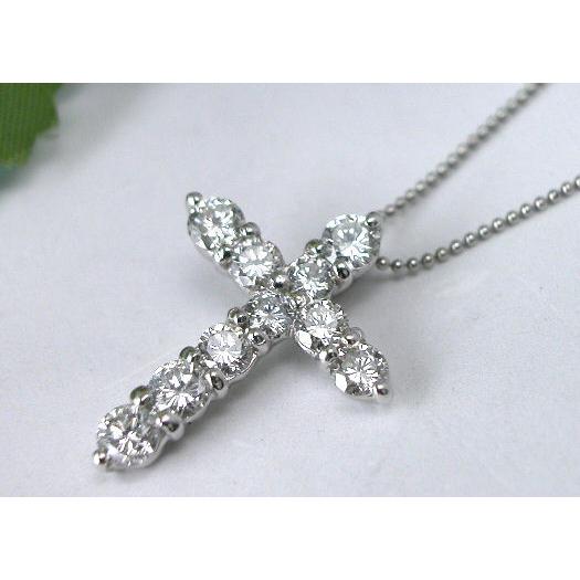 1.00ct　ダイヤモンド　クロスデザイン　ネックレス　プラチナ プラチナ ダイヤモンドクロスペンダント ネックレス 1.00ct : TAIYODO